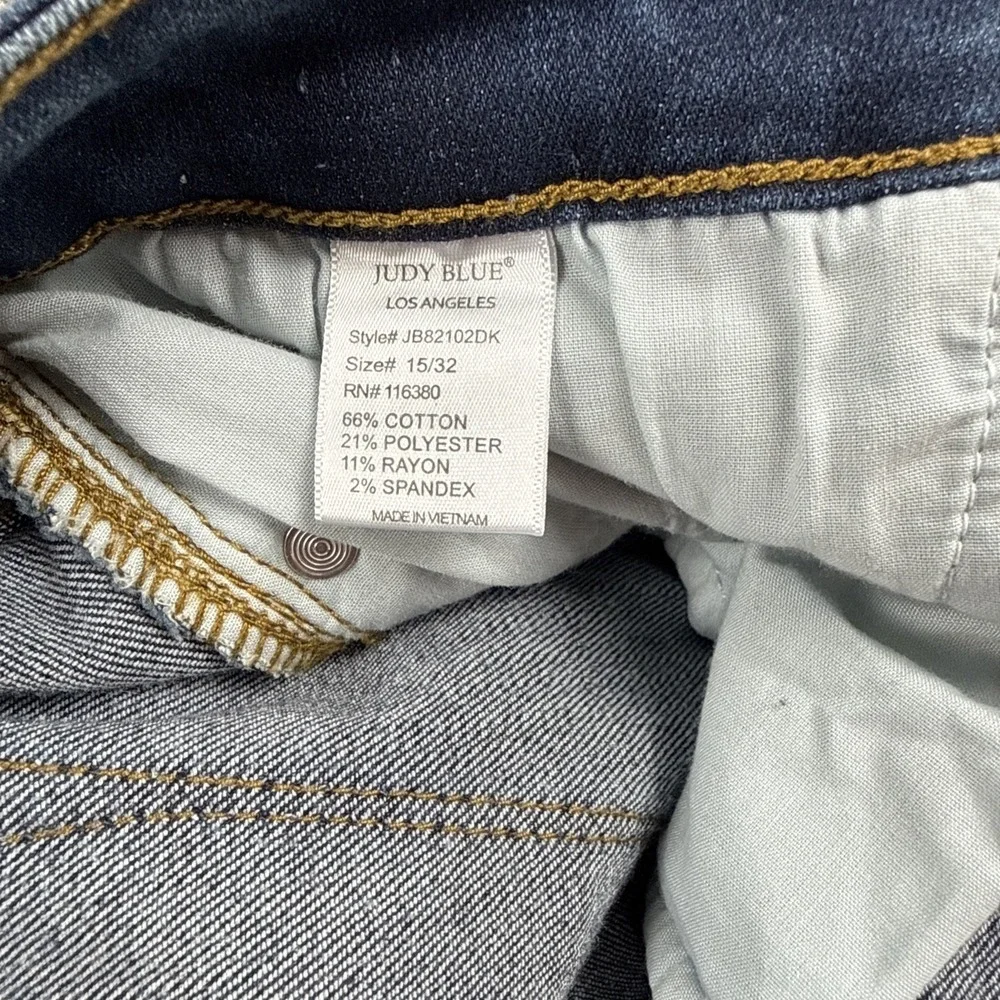 Judy Blue Relaxed Fit Jeans Womens Dark Wash Waist Stretch Size 15/32